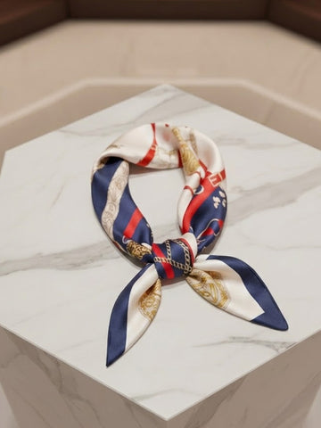 Carré de Satin Satiné Imprimé Luxe – Foulard Élégant 70x70 cm